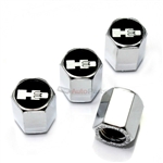 Hummer H3 Black Logo Chrome ABS Tire Valve Stem Caps