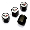 Chevrolet Corvette C5 Logo Black ABS Tire Valve Stem Caps