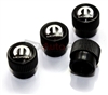 Mopar Logo Black ABS Tire Stem Valve Caps