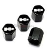 Hummer H3 Silver Logo Black ABS Tire Valve Stem Caps