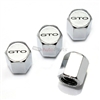 Pontiac GTO Silver Logo Chrome ABS Tire Valve Stem Caps