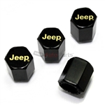 Jeep Gold Logo Black ABS Tire Valve Stem Caps