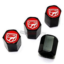 Dodge Viper Red Old Logo Black ABS Tire Valve Stem Caps