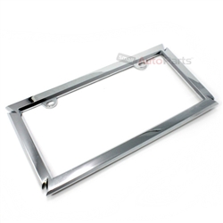 Cross Chrome Metal License Plate Frame