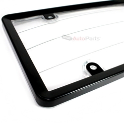 Black Plastic License Plate Frame with Clear Protector