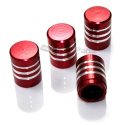 Red Billet Aluminum Tire Valve Stem Caps