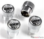 BMW Clear Mirror Logo Chrome ABS Tire Stem Valve Caps