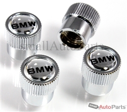 BMW Clear Mirror Logo Chrome ABS Tire Stem Valve Caps