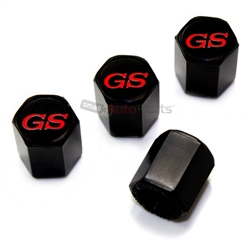 Buick GS Red Logo Black ABS Tire Valve Stem Caps