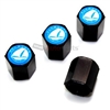 Plymouth Blue Logo Black ABS Tire Valve Stem Caps