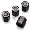 Chrysler Silver Logo Black ABS Tire Valve Stem Caps