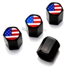 American Flag Logo Black ABS Tire Valve Stem Caps