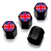 British Flag Logo Black ABS Tire Valve Stem Caps