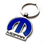 Mopar Logo Blue Chrome Keychain