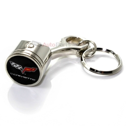 Chevy Corvette C6 Logo Piston Shape Key Chain