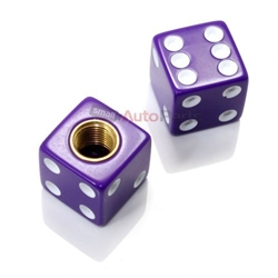 Purple Dice Tire Valve Stem Caps