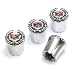 Cadillac Logo Chrome Tire Valve Stem Caps