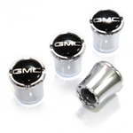 GMC Black Logo Chrome Tire Valve Stem Caps