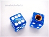 Clear Blue Glitter Dice Tire Valve Stem Caps