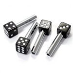 (4) Black Dice Car Door Lock Knobs