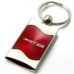 Premium Chrome Spun Wave Red Dodge SRT8 Genuine Emblem Logo Key Chain Fob Ring