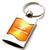 Premium Chrome Spun Wave Orange Chevrolet Camaro Genuine Logo Key Chain Fob Ring