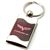 Premium Chrome Spun Wave Burgundy Chevy Corvette C6 Genuine Logo Key Chain Ring