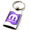 Premium Chrome Spun Wave Purple Mopar Genuine Logo Emblem Key Chain Fob Ring