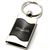 Premium Chrome Spun Wave Black Chrysler Genuine Logo Emblem Key Chain Fob Ring