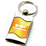 Premium Chrome Spun Wave Orange Hummer H2 Genuine Logo Key Chain Fob Ring