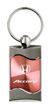 Premium Chrome Spun Wave Pink Honda Accord Genuine Logo Key Chain Fob Ring