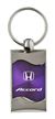 Premium Chrome Spun Wave Purple Honda Accord Genuine Logo Key Chain Fob Ring