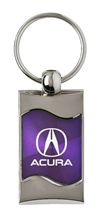 Premium Chrome Spun Wave Purple Acura A Genuine Logo Key Chain Fob Ring