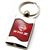 Premium Chrome Spun Wave Red Nissan 370 Z Genuine Logo Key Chain Fob Ring