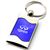 Premium Chrome Spun Wave Blue Infiniti Q60 Genuine Logo Key Chain Fob Ring