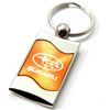 Premium Chrome Spun Wave Orange Subaru Genuine Logo Key Chain Fob Ring