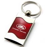 Premium Chrome Spun Wave Red Land Range Rover Logo Key Chain Fob Ring