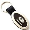 Genuine Black Leather Oval Silver Subaru Forester Logo Key Chain Fob Ring