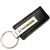 Genuine Black Leather Rectangular Silver Honda Logo Key Chain Fob Ring