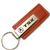 Genuine Brown Leather Rectangular Silver Acura TSX Logo Key Chain Fob Ring