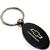 Black Aluminum Metal Oval Chevrolet Bowtie Logo Key Chain Fob Chrome Ring