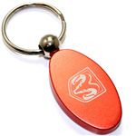 Orange Aluminum Metal Oval Dodge Ram Logo Key Chain Fob Chrome Ring