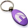 Purple Aluminum Metal Oval Dodge Cummins Logo Key Chain Fob Chrome Ring