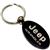Black Aluminum Metal Oval Jeep Wrangler Logo Key Chain Fob Chrome Ring