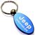 Blue Aluminum Metal Oval Jeep Wrangler Logo Key Chain Fob Chrome Ring