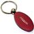 Burgundy Red Aluminum Metal Oval Chrysler Logo Key Chain Fob Chrome Ring