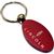 Burgundy Red Aluminum Metal Oval Lincoln Logo Key Chain Fob Chrome Ring