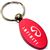 Red Aluminum Metal Oval Infiniti Logo Key Chain Fob Chrome Ring