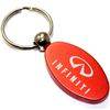 Orange Aluminum Metal Oval Infiniti Logo Key Chain Fob Chrome Ring