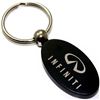 Black Aluminum Metal Oval Infiniti Logo Key Chain Fob Chrome Ring